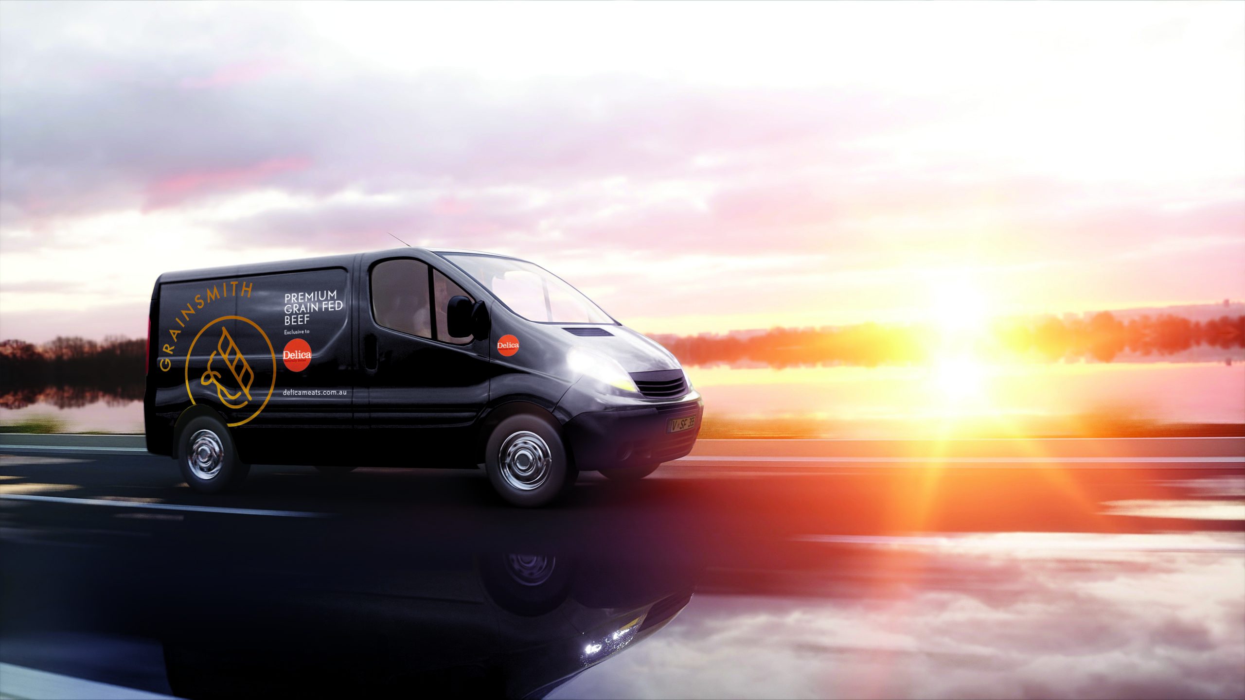 Grainsmith vehicle livery on a food service vehicle.